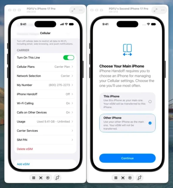 Η εικόνα παρουσιάζει το iPhone Handoff feature και προέρχεται από την beta έκδοση του iOS 27.