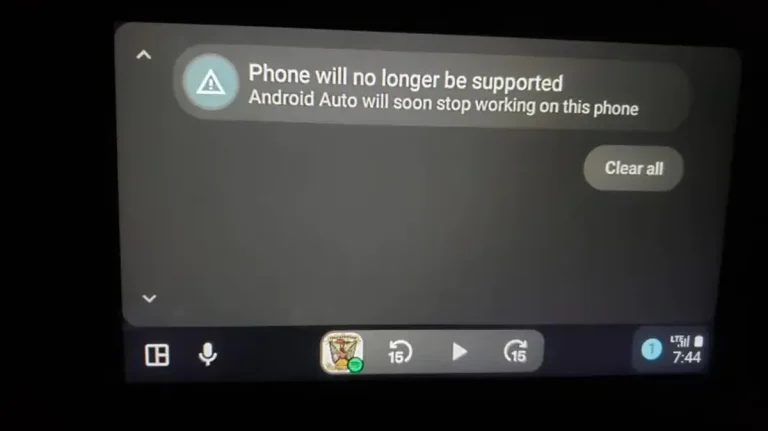 Το μήνυμα πως σταματάει η υποστήριξη του Android Auto