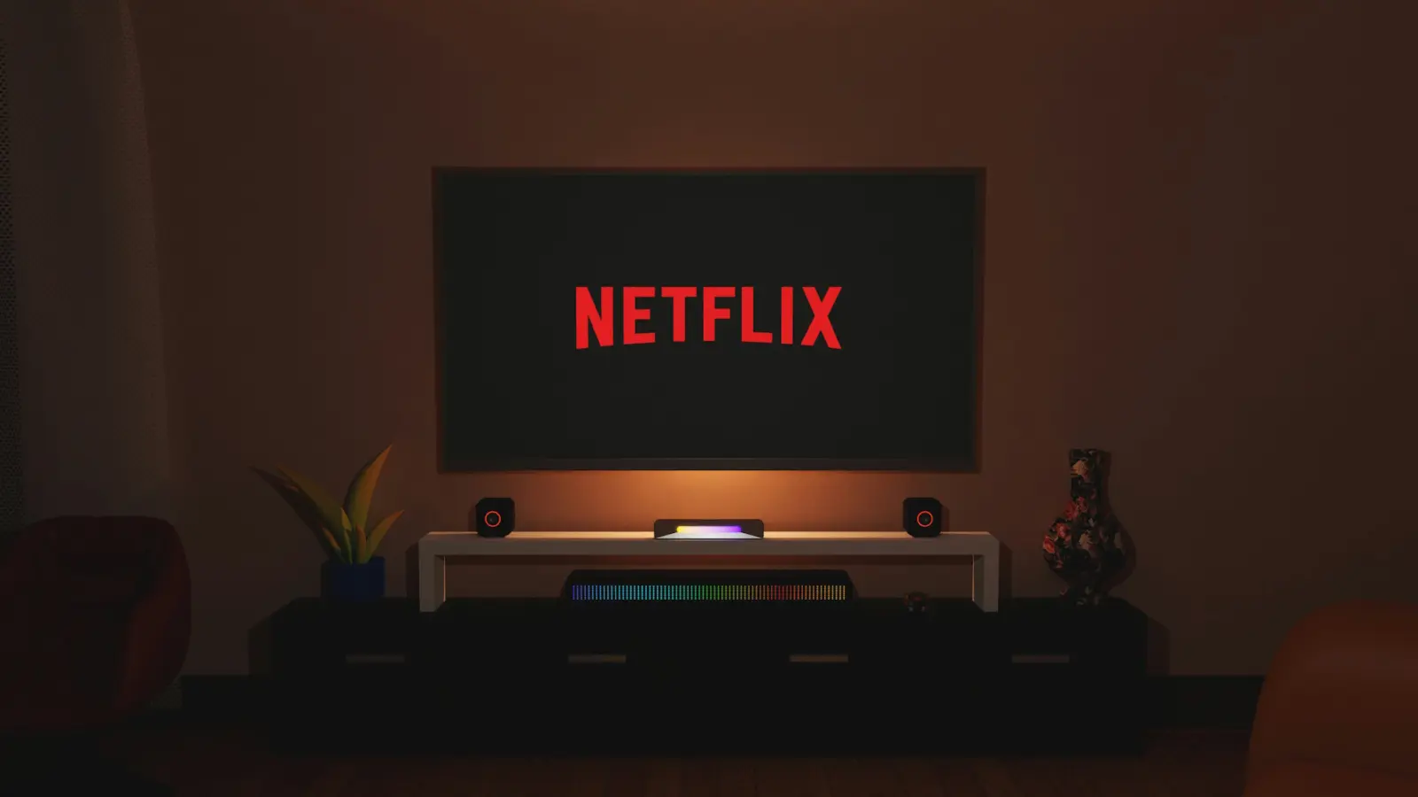 Το λογότυπο του Netflix σε τηλεόραση
