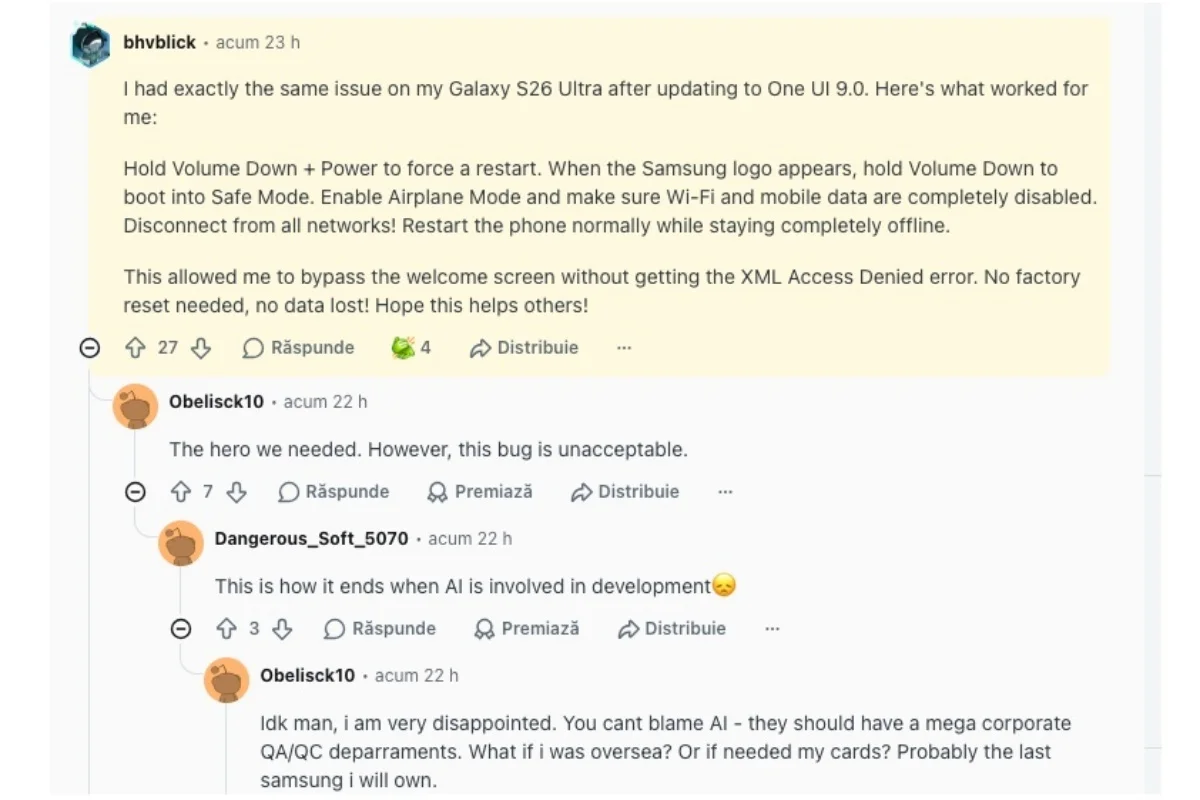 Αναφορές και λύσεις για το σοβαρό bug του One UI 9