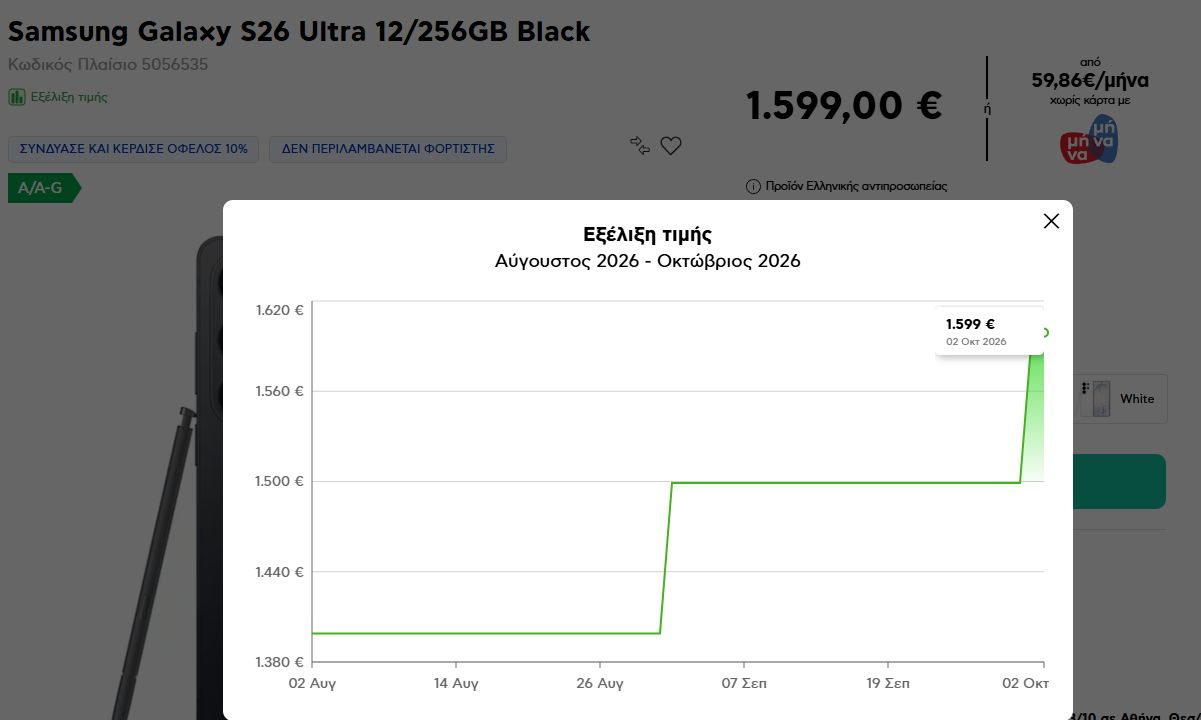 Μεγάλες αυξήσεις τιμών στα Galaxy S26 Ultra