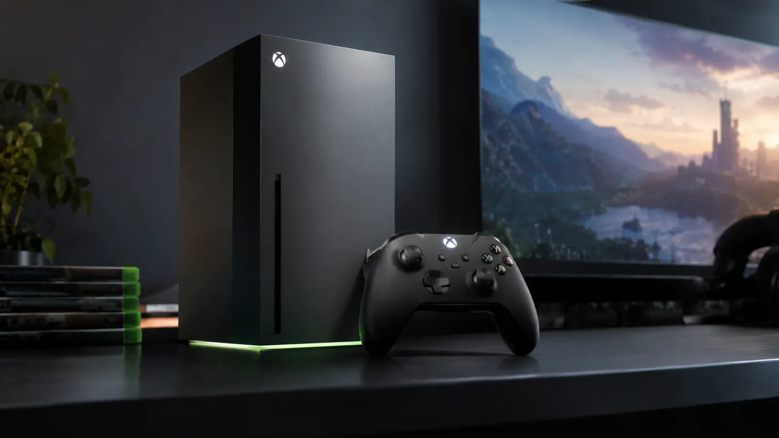 Ένα Xbox δίπλα σε μια τηλεόραση