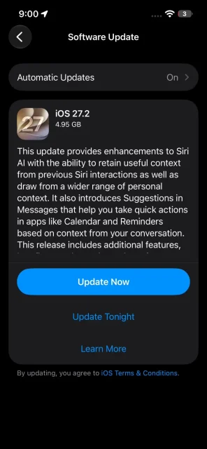 To iOS 27.2 μόλις ήρθε στα iPhones του Techmaniacs