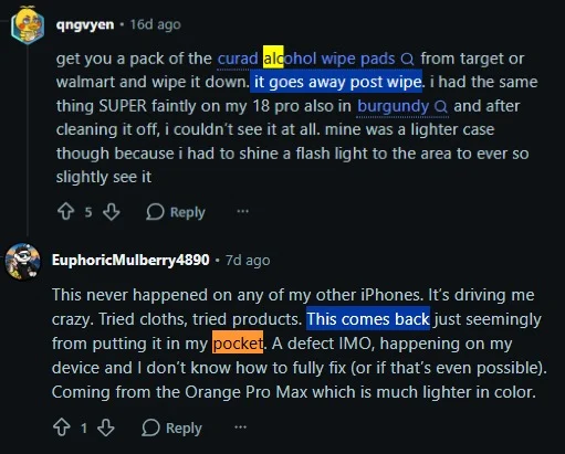 Αναρτήσεις στο Reddit για την αλλαγή χρώματος των iPhone 18 Pro