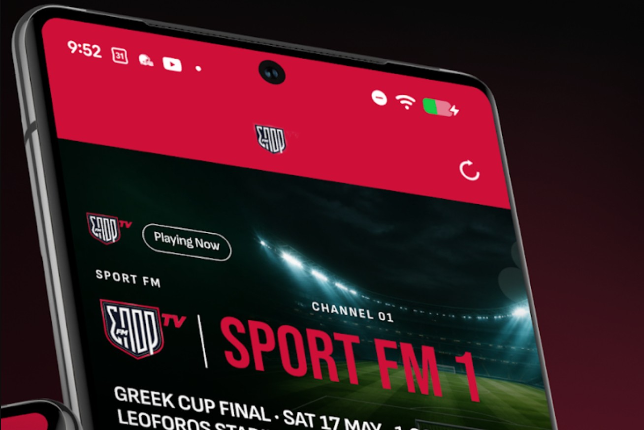 Η εφαρμογή SPORTFM TV για ζωντανές αθλητικές μεταδόσεις σε smartphone Android και iOS