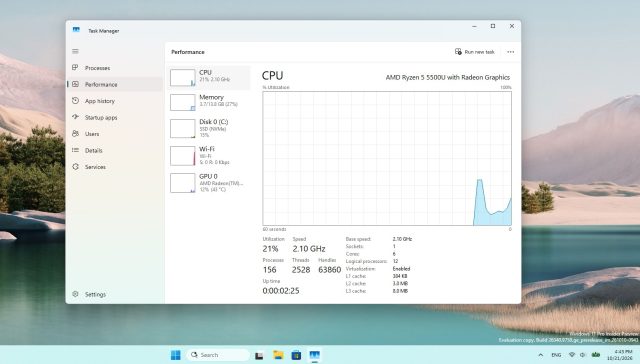 Κατανάλωση RAM στο Tiny11 μετά την εγκατάσταση της έκδοσης 26H2.